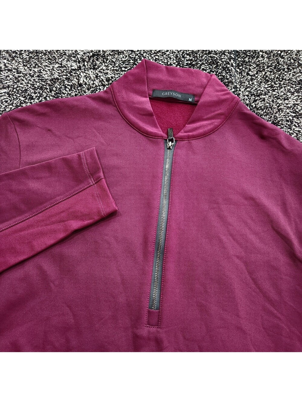 Greyson Clothiers Men M Quarter Zip Pullover Maroon Fleece Golf Sweatshirt Mid